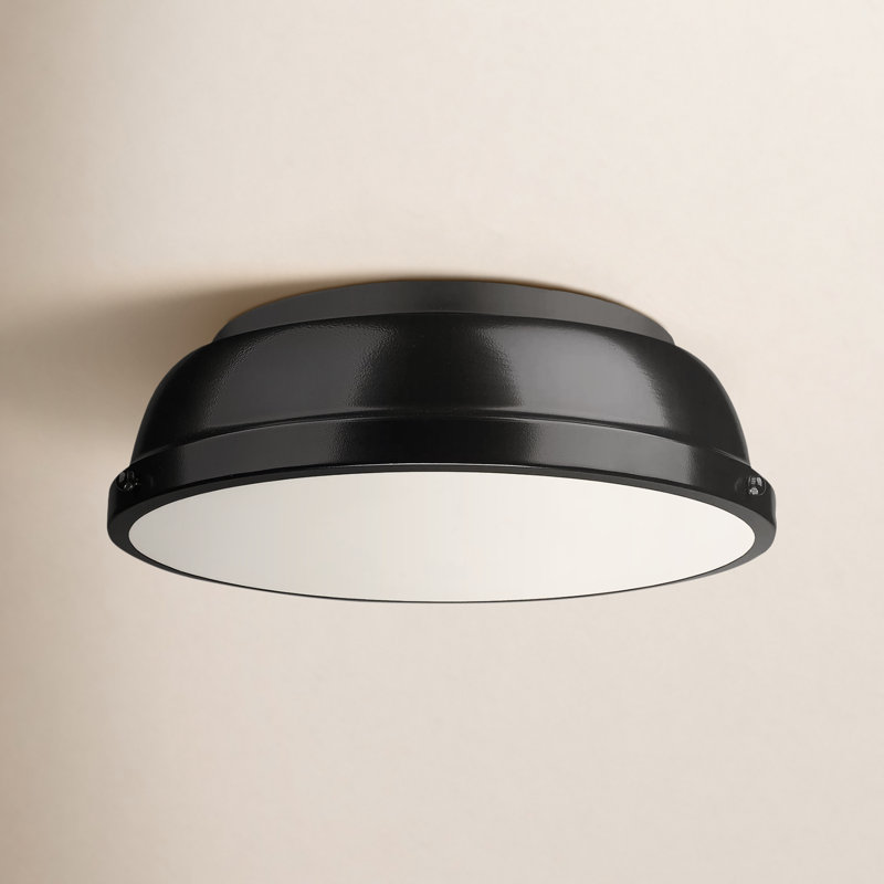 Calico Steel Flush Mount, Matte Black, Matte Black
