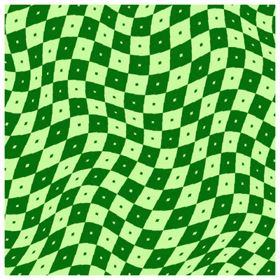 Green Wavy Checkered Quilted Bedspread All Sizes