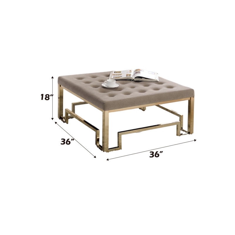 Cullompt Trestle Square Coffee Table in Beige and Champagne