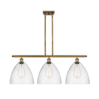 Luminaire suspendu linéaire à 3 lumières pour îlot de cuisine Ambrie