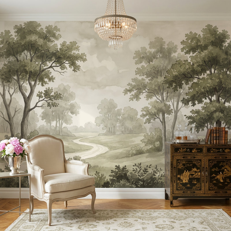 Décoration murale amovible gris Cloudy Sky, 120 po x 96 po, Peler et coller