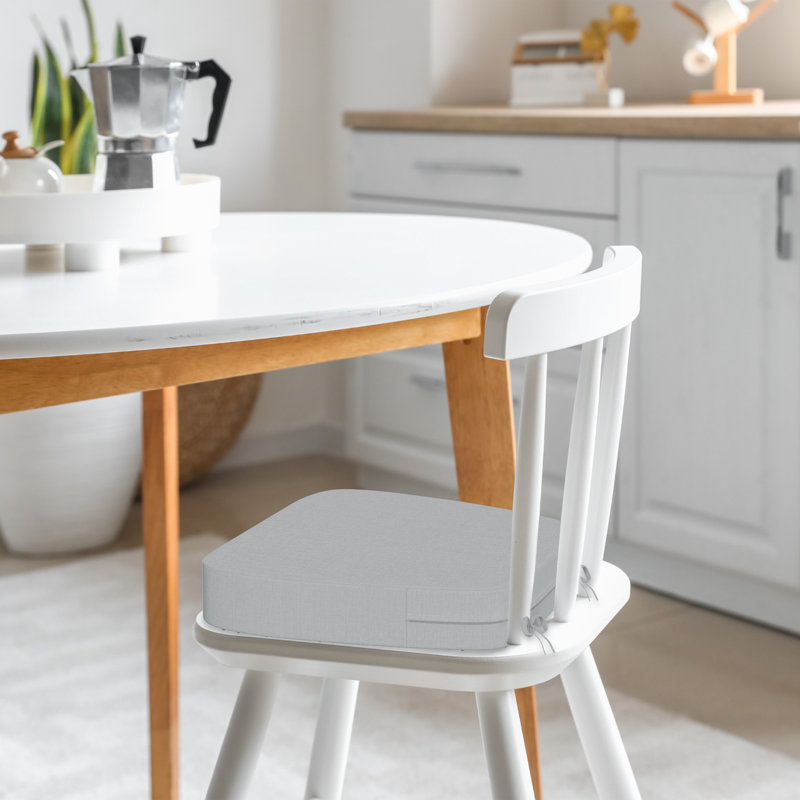 Coussins de chaise d'intérieur de 2,5 po d'épaisseur imperméables pour les chaises de salle à manger, 8, Gris clair