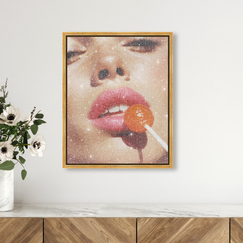 Citrus Gloss Canvas Fashion Print by Oliver Gal, Black Frame, 16 x 20, 46"H x 37"W, Gold Floater Frame