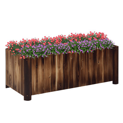 Apollo Raised Garden Bed, Wooden Planter Box, Rustic Brown Style