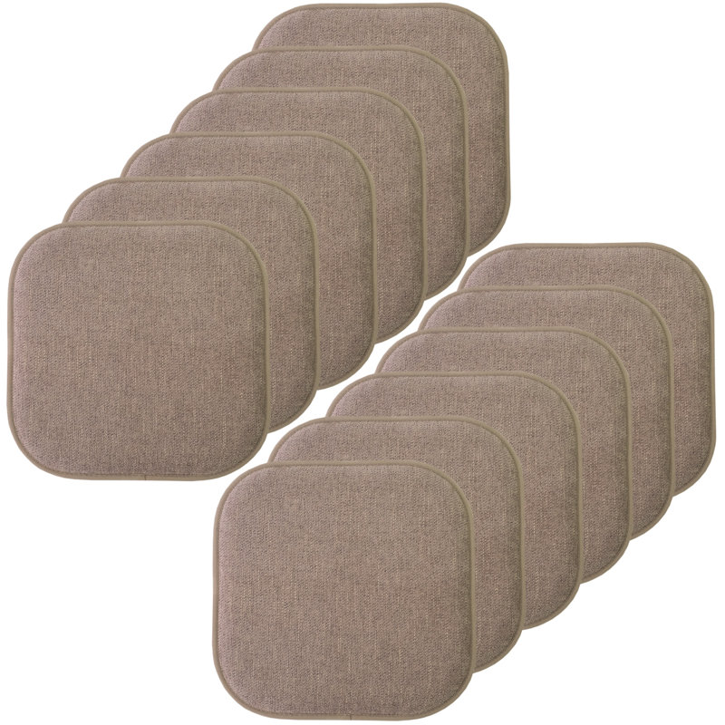 Alexis Memory Foam No Slip Back 16" x 16" Chair Pad Cushion, Chocolate, 12-Pack