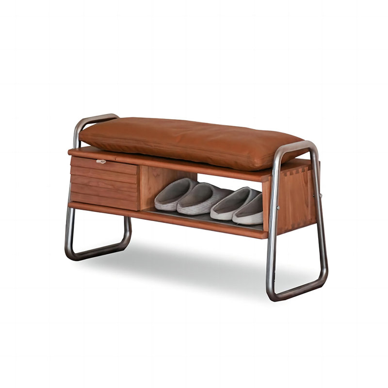 Banc rembourré brun