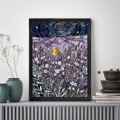 Art encadré noir, belles fleurs qui attirent des papillons dorés, impressions sur toile de style rétro
