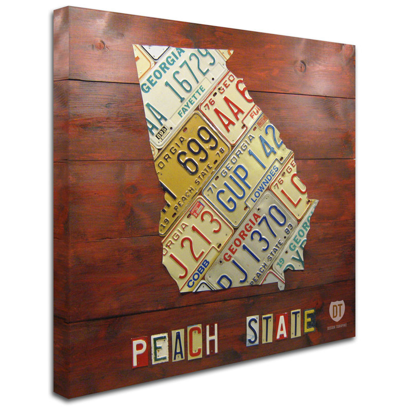 « georgia map », impression sur toile tendue, H 18 po x l 18 po x P 2 po