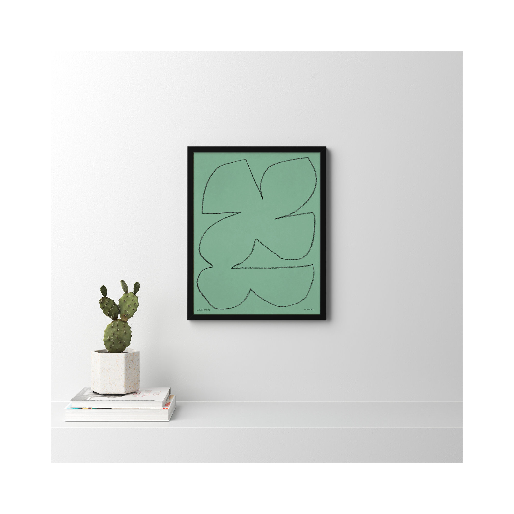 Sage 1 by Michael Kempen, 20" W x 25" H, Black Framed