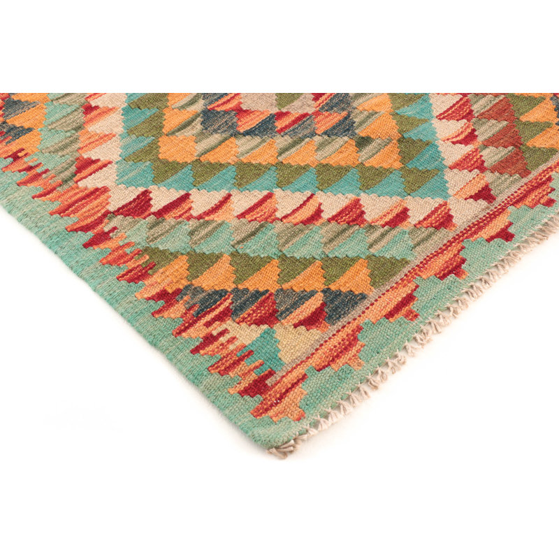 Geometric Wool Hand Woven 105cm X 161cm Area Rug