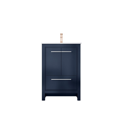 24 po Armoire de salle de bain l 20 x P 20 po avec comptoir en quartz blanc et robinet en or rose - meuble-lavabo à fermeture en douceur, grattoir et surface de travail fonctionnelle 24 po x 20 po et de nombreuses solutions