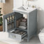 Meuble-lavabo de salle de bain avec lavabo, porte à fermeture douce, support de rangement et tiroir pour une organisation efficace et un design moderne