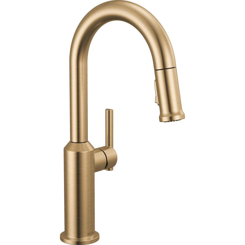 Single Handle Pull-Down Bar/Prep Faucet, Lumicoat Champagne Bronze