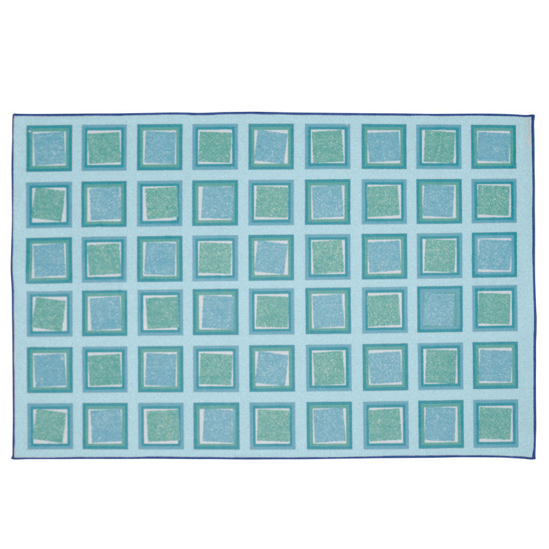 Tapis carré en nylon touffeté lavable Retro, Rectangle 3 pi x 4 pi 6 po