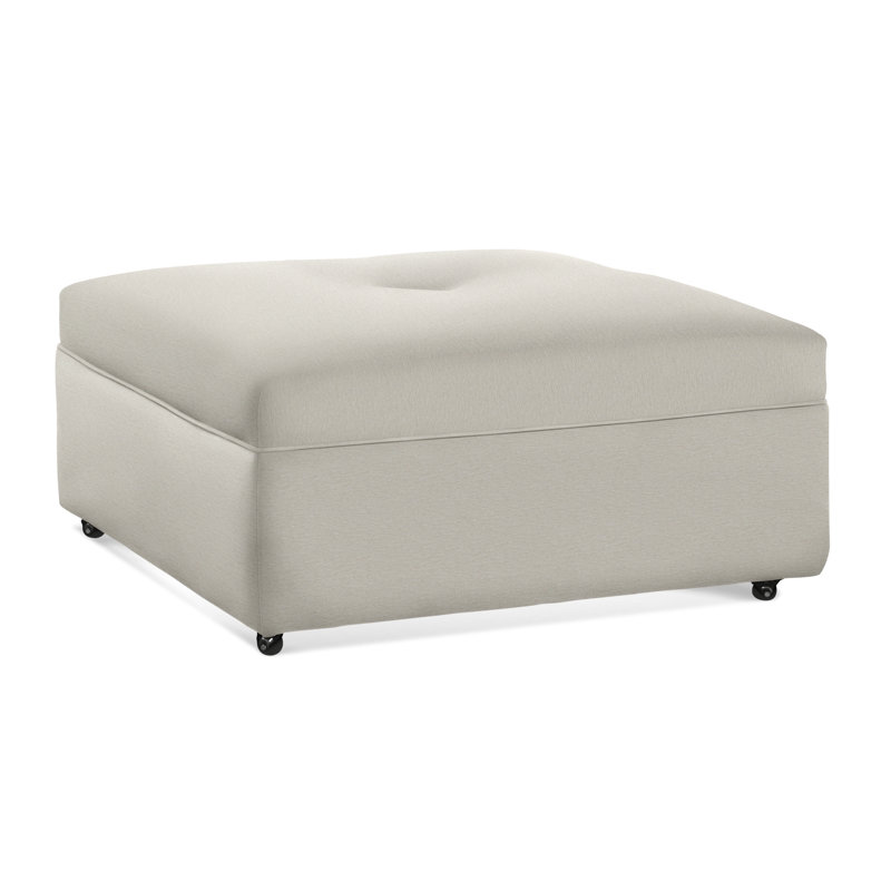 Repose-pieds de cocktail carré de 39 po de large Fremont, Tissu performance blanc 0851-94