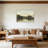 Misty River Reflection,Built-In Back Wood Frame,Serene Wall Art, 36W X 24L