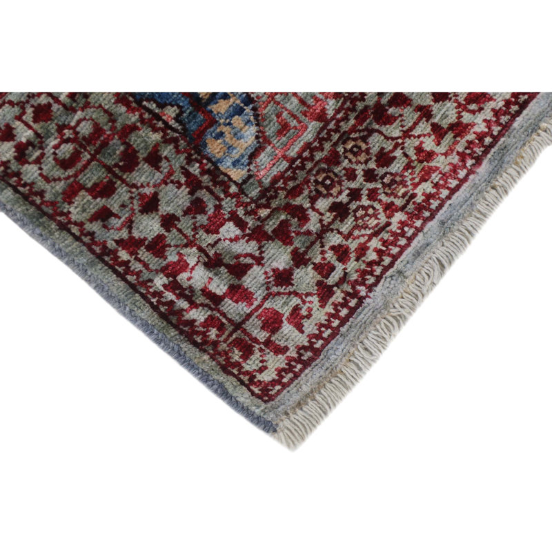 Tapis de couloir en laine 2 pi 6 po x 24 pi 7 po One-of-a-Kind