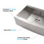 Évier de cuisine 36 po x 22 po x 10 po à tablier simple en acier inoxydable avec station de travail