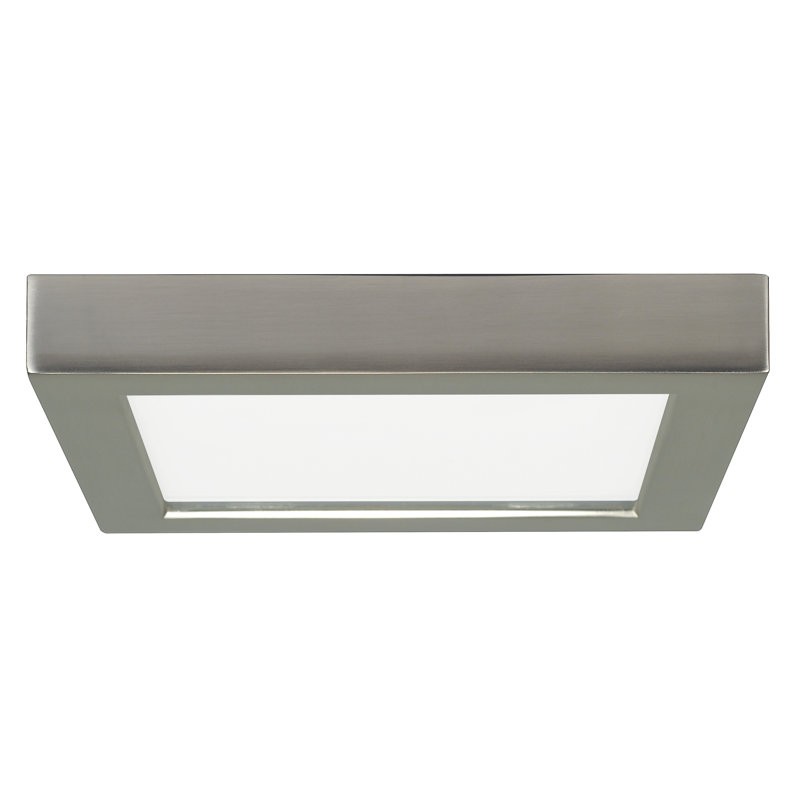 Longworth LED Flush Mount, Brushed Nickel, Square 1" H x 7" W x 7" D