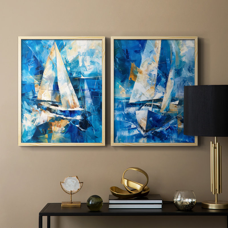 NAUTICAL Series CLxxviii - reproduction encadrée de qualité supérieure - prête à être accrochée - aucun clou requis - aucun clou requis