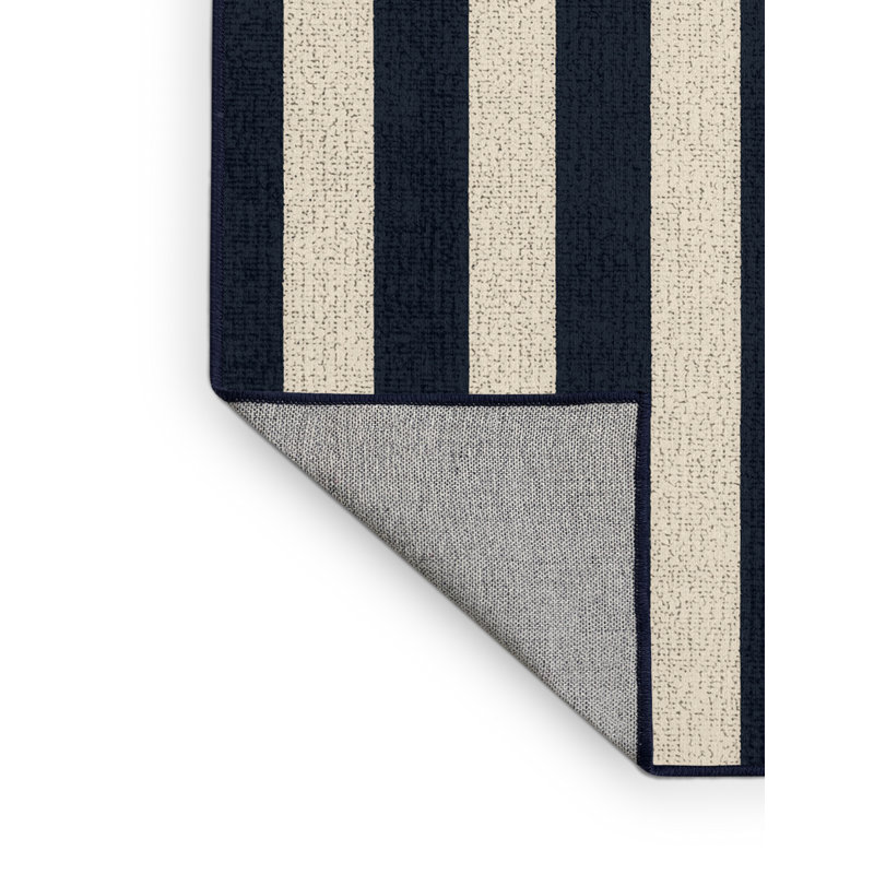 Machine Washable Collingswood July 4Th Modern & Contemporary Abstract Rug in Gray – Navy Binding, 2x3