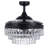 Veil 48" Retractable Blade Ceiling Fan with Light and Remote, Modern Fandelier Ceiling Fan, Patented Design Technology, Stronger Thicker Blades, Antique Black-2063294764