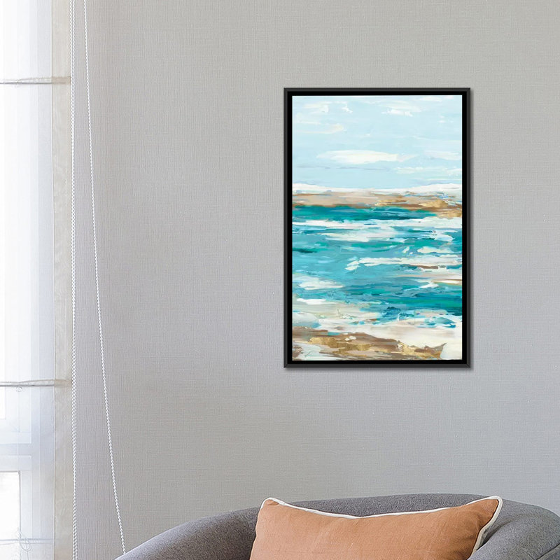 «Sea Side II» sur toile, H 26 po x l 18 po x P 1,5 po, Toile encadrée noire, Pas de tapis
