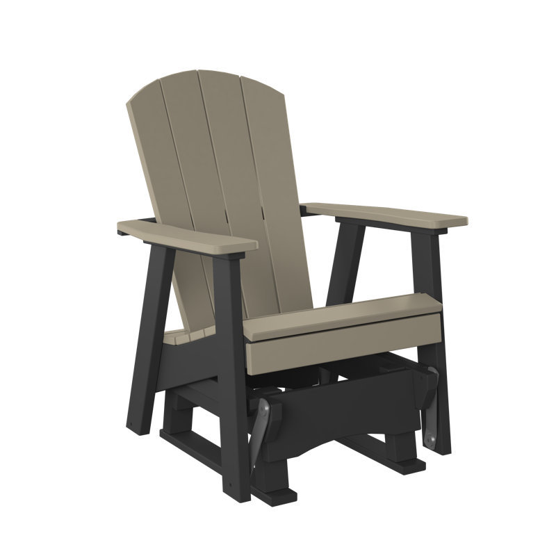  Fauteuil oscillant de 2 pi. Bois vieilli et noir, Noir / bois patiné