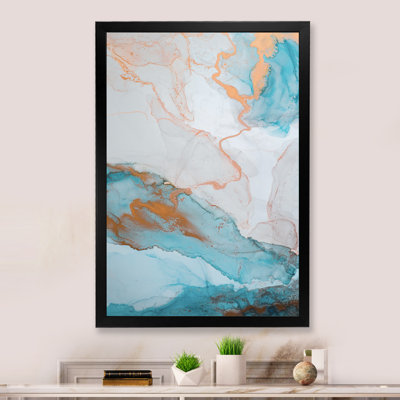 Luxe or turquoise marbré débit II - peinture