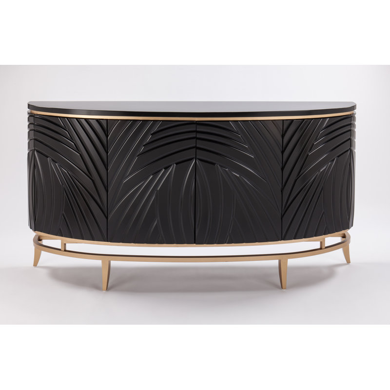 71.5'' Sideboard, Black/Gold