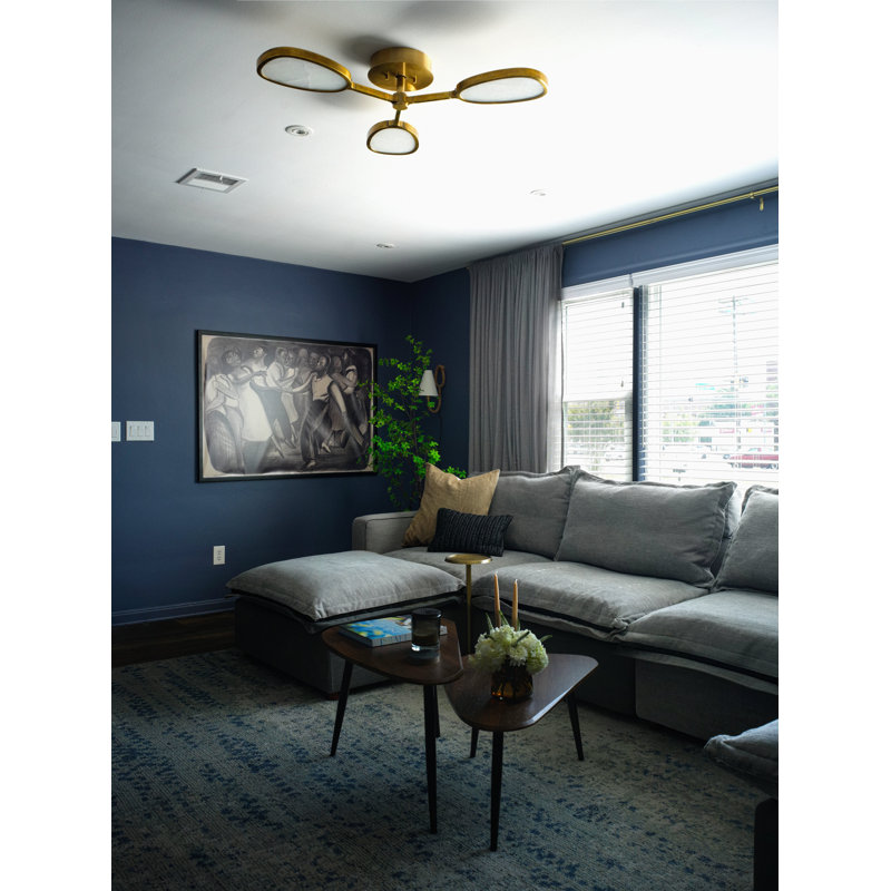 Patras 3 Light Semi Flush, Burnished Nickel