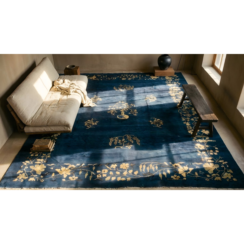 Tapis de Pékin des années 1920 en laine nouée à la chinoise antique