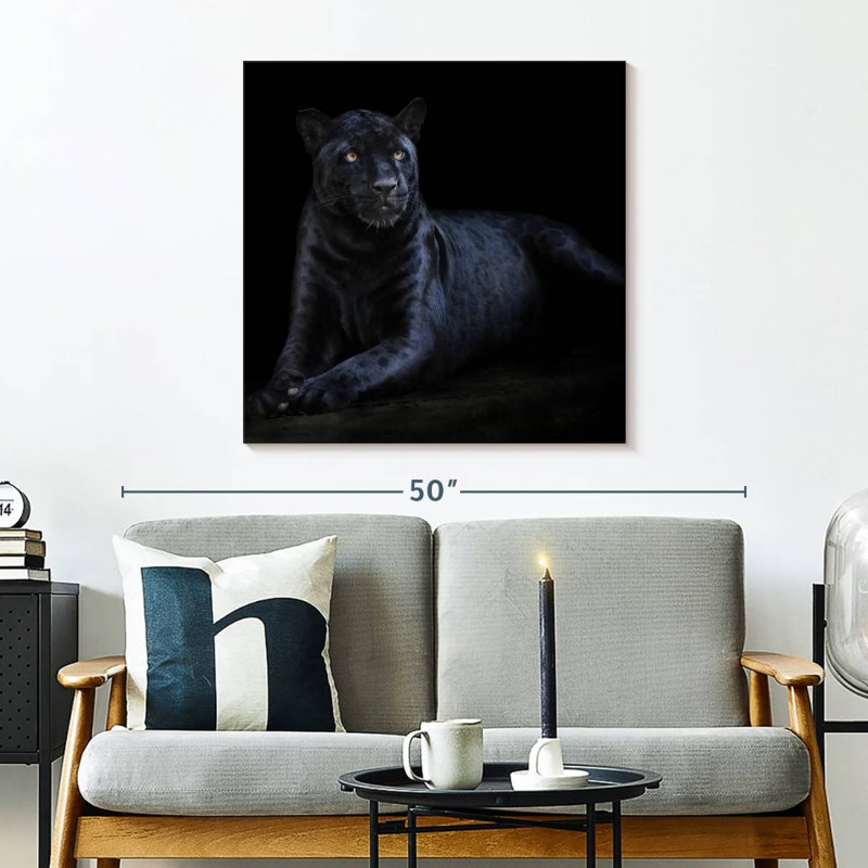 Jaguar noir Brampt, H 30 po x l 30 po