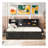 Metal Twin Size Daybed With Twin Size Trundle, Storage Shelves And USB Ports, Black-1063485824
