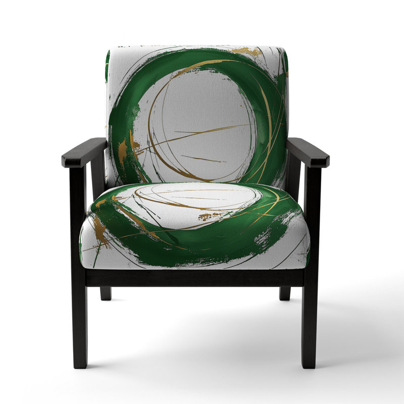 Fauteuil d'appoint rembourré «Giampaola - Gold Circle», Green/White