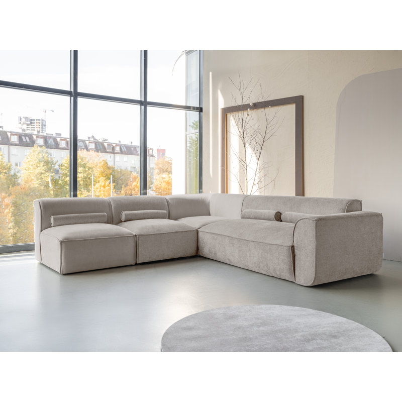 Flex Felix 6 Seater Corner Sofa , Left Hand Facing, Dark Beige