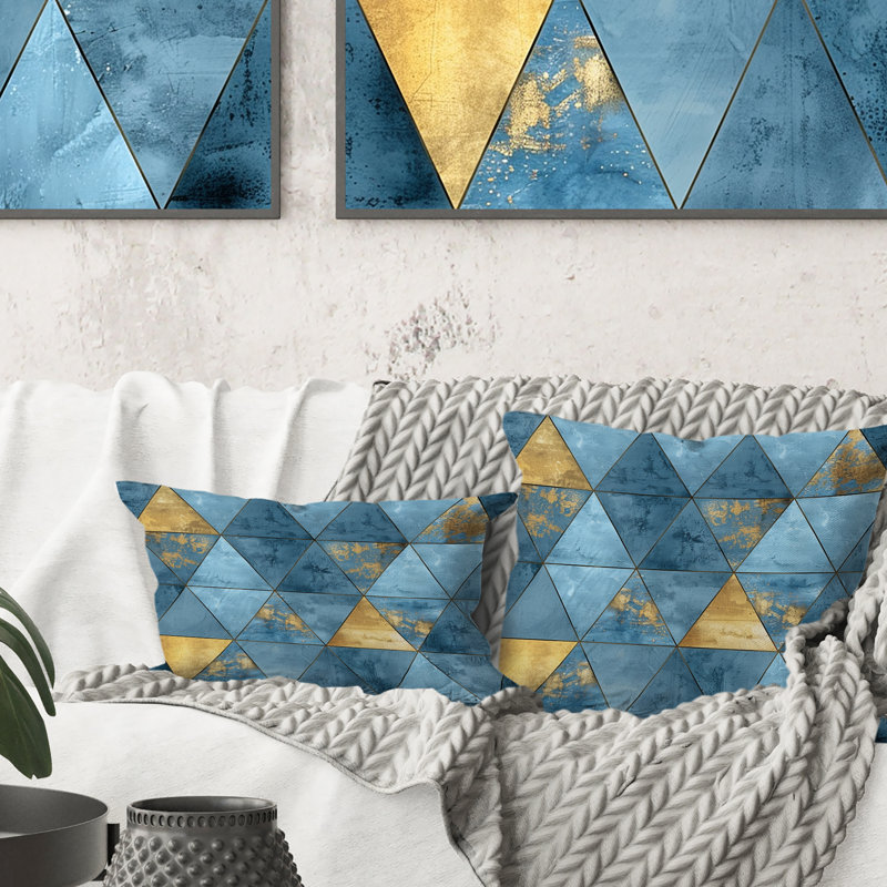 Coussin décoratif Triangle Glam II - Glam, H 18 po x H 18 po