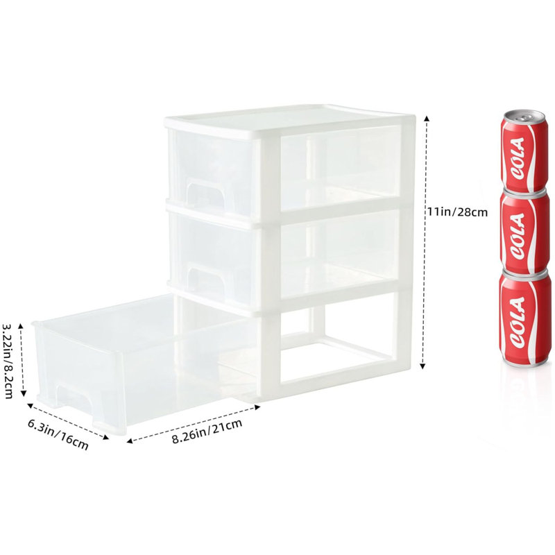 Rangement en plastique à 3 tiroirs