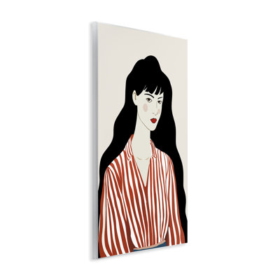 «Woman in Striped Blouse», plaque murale par Omar Escalante