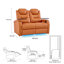Double fauteuil inclinable de cinéma maison en cuir fleur avec ports USB et de type C-475501878