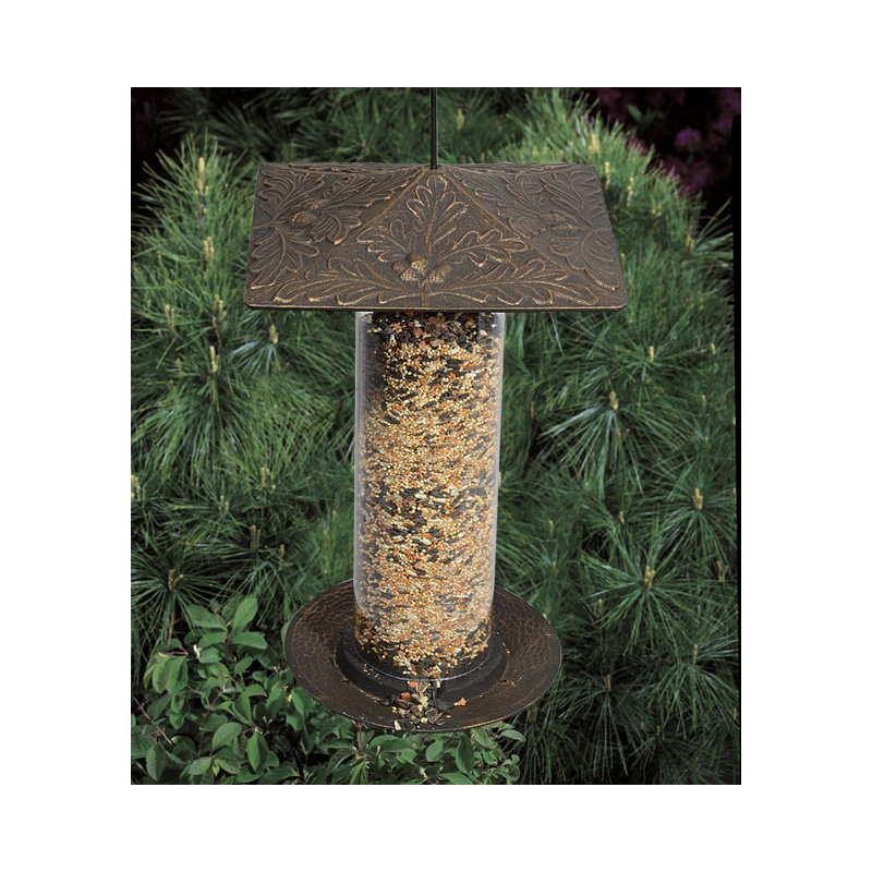 Mangeoire d'oiseaux Oakleaf Tube, Bronze huilé