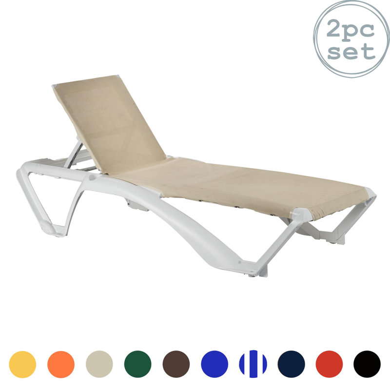 190cm Long Reclining Single Chaise, White, Neutral