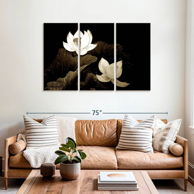 Fleurs de lotus Harnek, H 36 po x l 57 po