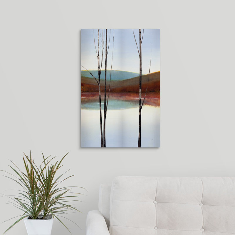 « calme eaux i », peinture sur toile, H 24 po x l 16 po x P 1,25 po, Toile tendue