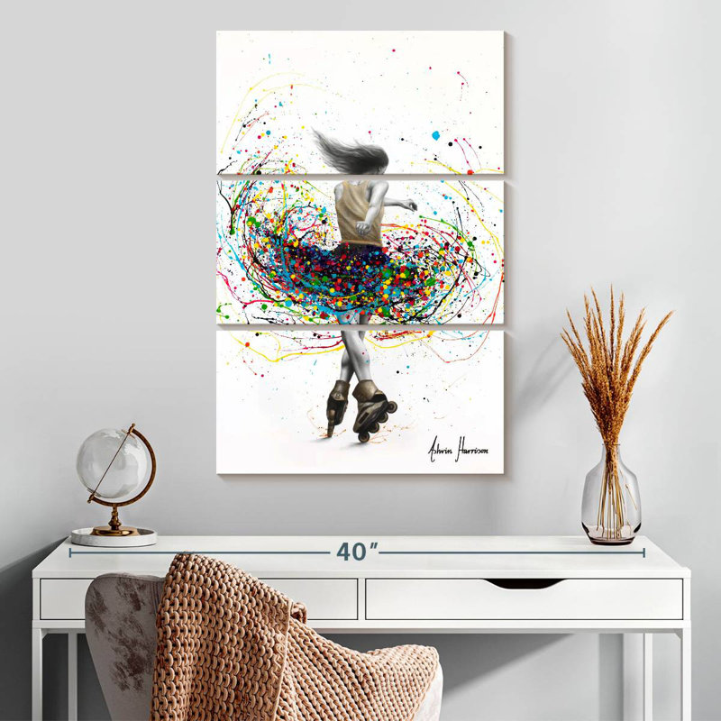 Senne Rainbow Rollerblader, 32" H x 20" W