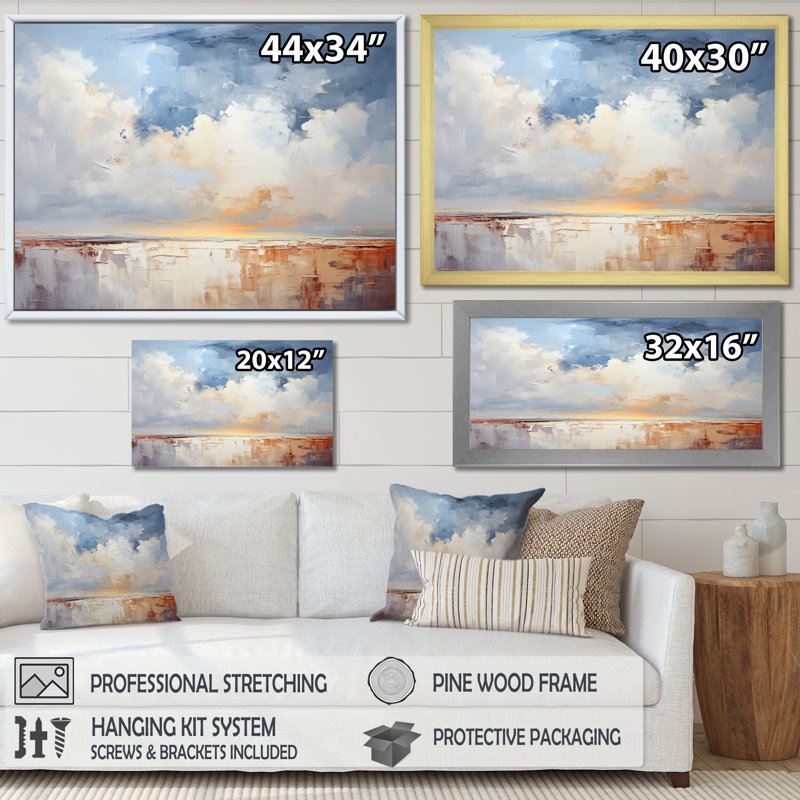 «Clouds Landscape Canopy Collage I», art mural nuages, Toile tendue, H 12 po x l 20 po x P 1 po