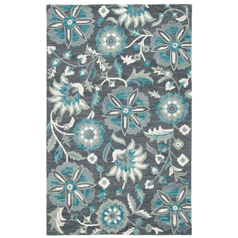 Joosten Hand Tufted 0.8 Wool 0.2 Cotton Floral Rug, Rectangle 8' x 10'