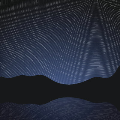 Star trails 1 Piece Wrapped Canvas Wall Art