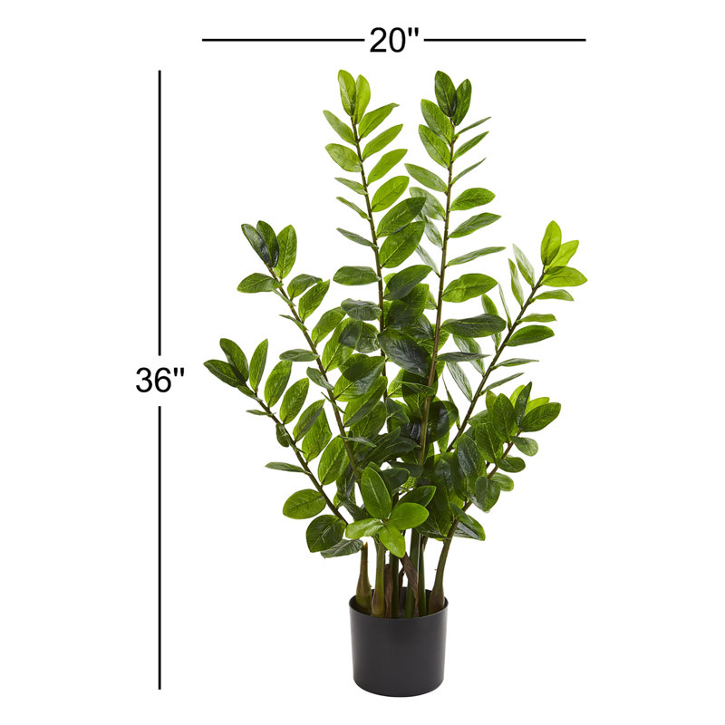 Damali Zamioculcas artificiel en pot, H 36 po x l 20 po x P 12 po