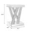 Table de bout en miroir argenté avec diamant concassé, table d'appoint Glam, petite table d'appoint pour le salon, la chambre à coucher, le bureau personnel, 15,7 po x 11,8 po x 22,4 po